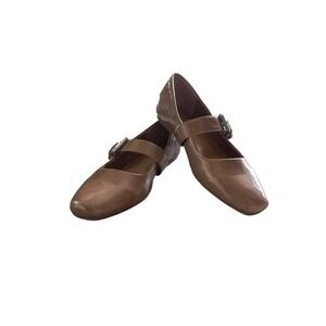DV Dolce Vita Mellie Tan Brown Mary Jane Buckle Square Toe Flats Womens 7.5